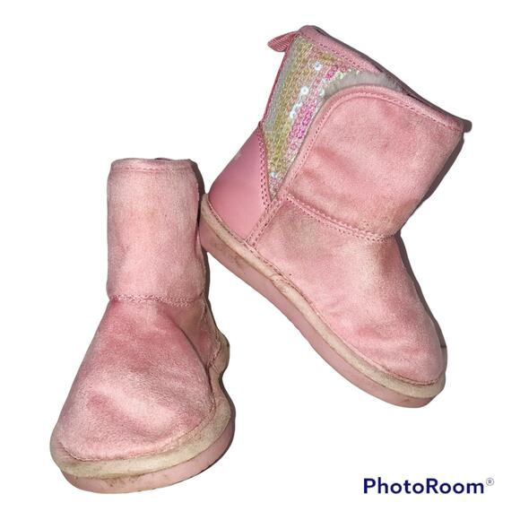 OshKosh Zendayg-01 Pink Little Girls Sequins Booties Size 6 - Picture 1 of 4